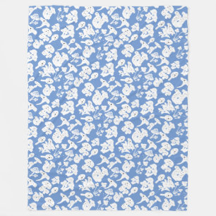 Couverture Polaire Motif de champignon noir 01b Lblue BG