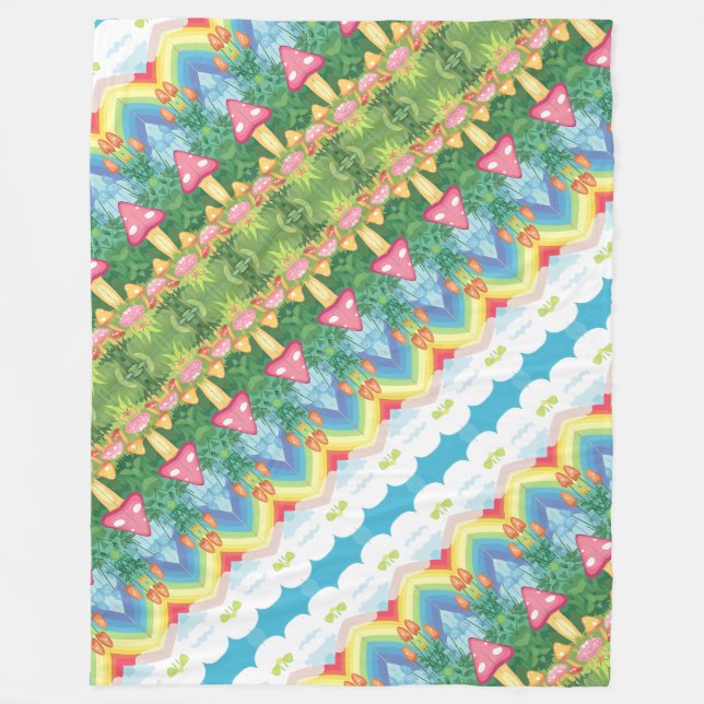 Couverture Polaire Motif de champignons (Devant)