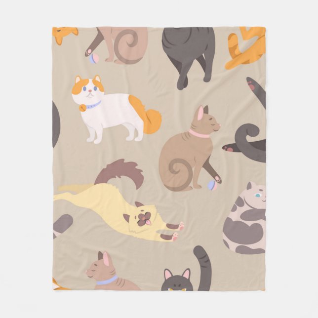 Couverture Polaire Motif de chat (Devant)