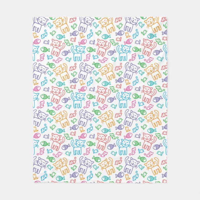Couverture Polaire motif de chat (Devant)