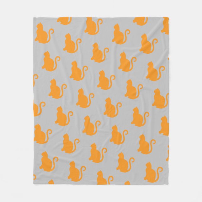 Couverture Polaire Motif de chat orange (Devant)