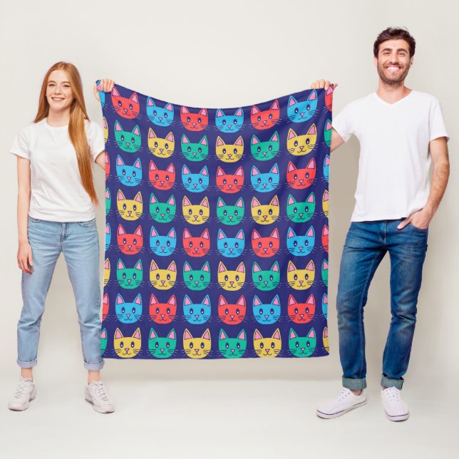 Couverture Polaire Motif de chats mignons (En situation)