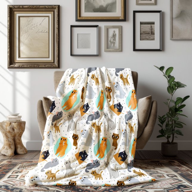 Couverture Polaire Motif de chats mignons (Créateur téléchargé)