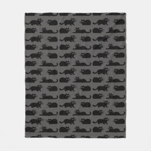 Couverture Polaire Motif de chats noirs