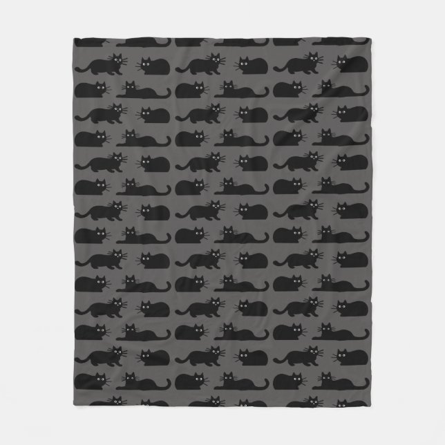 Couverture Polaire Motif de chats noirs (Devant)