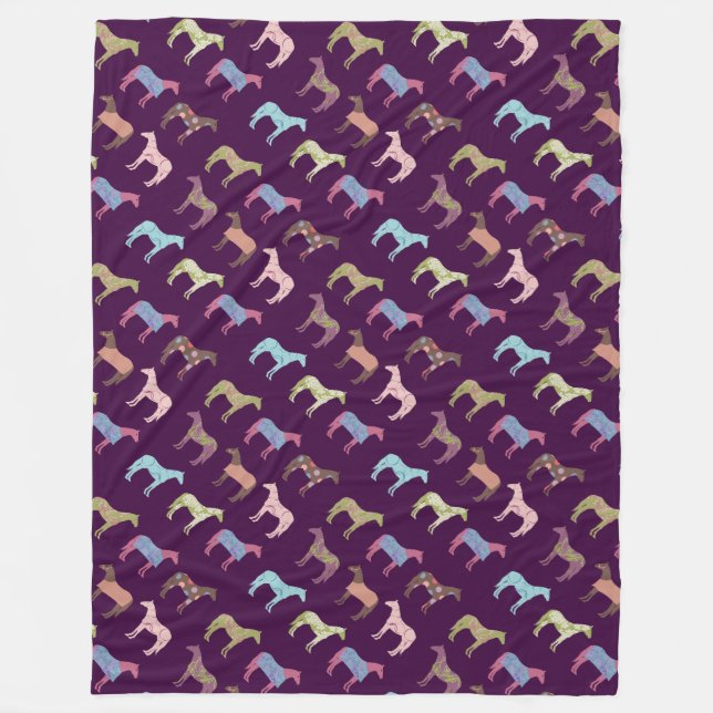 Couverture Polaire Motif de Cheval coloré (Devant)
