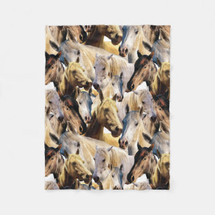 Couverture Polaire Motif de chevaux