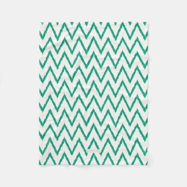 Couverture Polaire Motif de chevron vert kat texturé chic moderne (Devant)