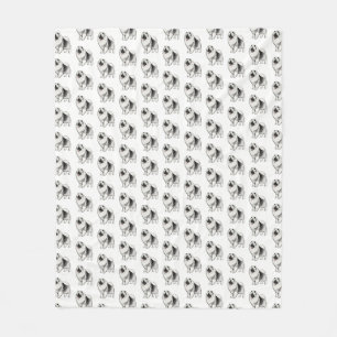 Couverture Polaire Motif de chien de bande dessinée de Keeshond