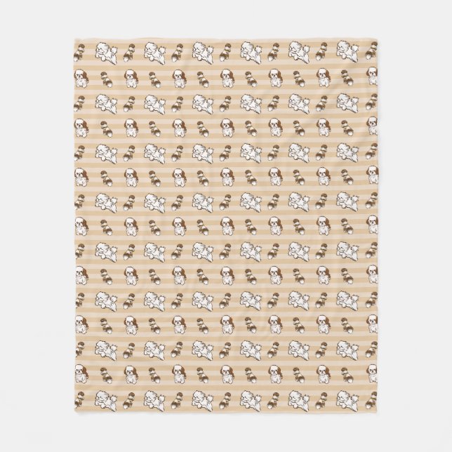 Couverture Polaire motif de chien shih tzu  (Devant)