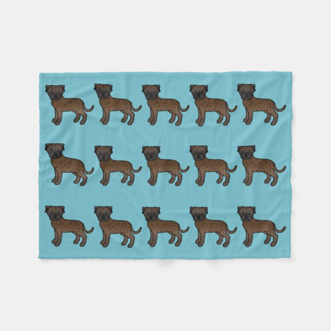 Couverture Polaire Motif de chiens Bullmastiff bringés (Devant (Horizontal))