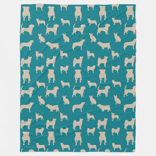 Couverture Polaire Motif de Chiens et Chiens de marionnettes amusants (Devant)