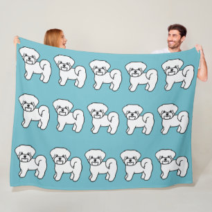 Couverture Polaire Motif de chiens maltais de dessin animé adorable b