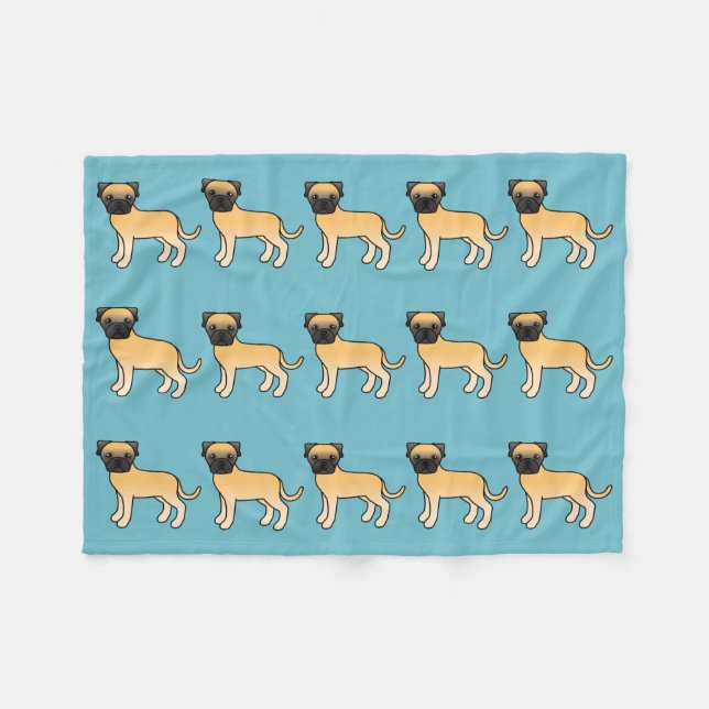 Couverture Polaire Motif de chiots Bullmastiff (Devant (Horizontal))
