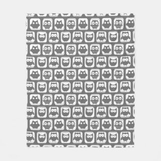 Couverture Polaire Motif de chou gris et blanc