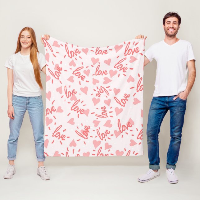 Couverture Polaire Motif de coeur 24 (En situation)