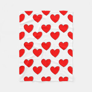 Couverture Polaire Motif de coeur rouge à décalage mignon