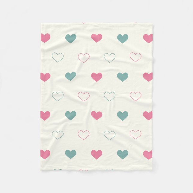 Couverture Polaire Motif de cœur simple et mignon (Devant)