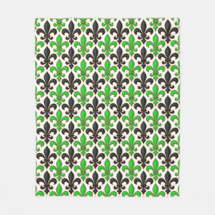 Couverture Polaire Motif de conception de fleur de lis baroque noir v
