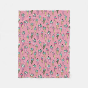 Couverture Polaire Motif de cône de crème glacée