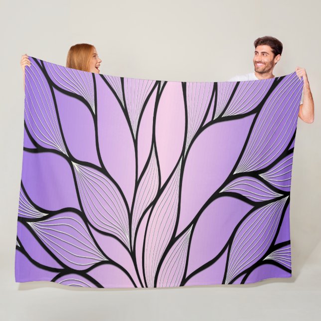 Couverture Polaire Motif de congé créatif Pearlescent violet (En situation)
