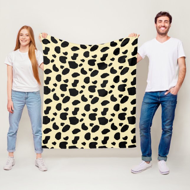 Couverture Polaire Motif de couleur de peau de vache animale  (En situation)