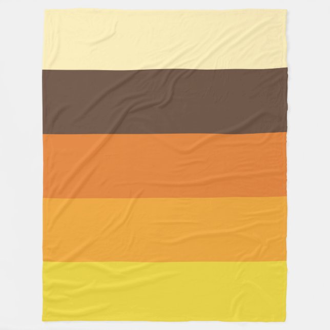 Couverture Polaire Motif de couleur rayé Rétro 70s (Devant)