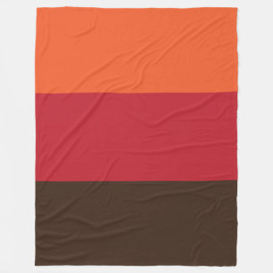 Couverture Polaire Motif de couleur vintage à 3 rayures Rétro 70s