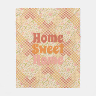 Couverture Polaire Motif de courtepatchwork floral automnal Cottageco