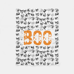 Couverture Polaire Motif de crâne Éffrayant Orange Boo Halloween
