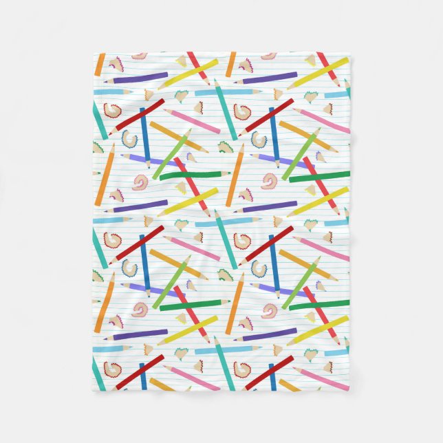Couverture Polaire Motif de crayons colorés (Devant)