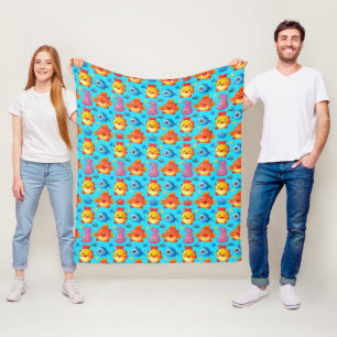 Couverture Polaire Motif de créatures marines de dessin animé coloré