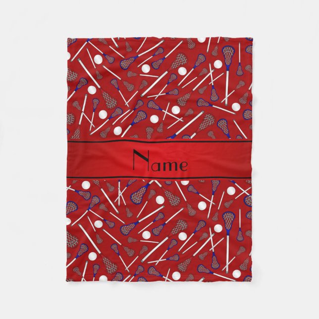 Couverture Polaire motif de crosse rouge de nom personnalisé (Devant)