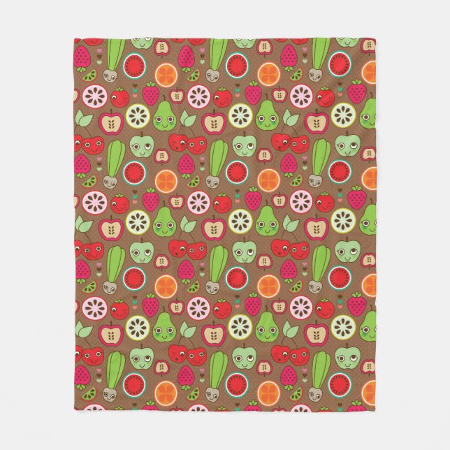 Couverture Polaire Motif de cuisine de fruit (Devant)