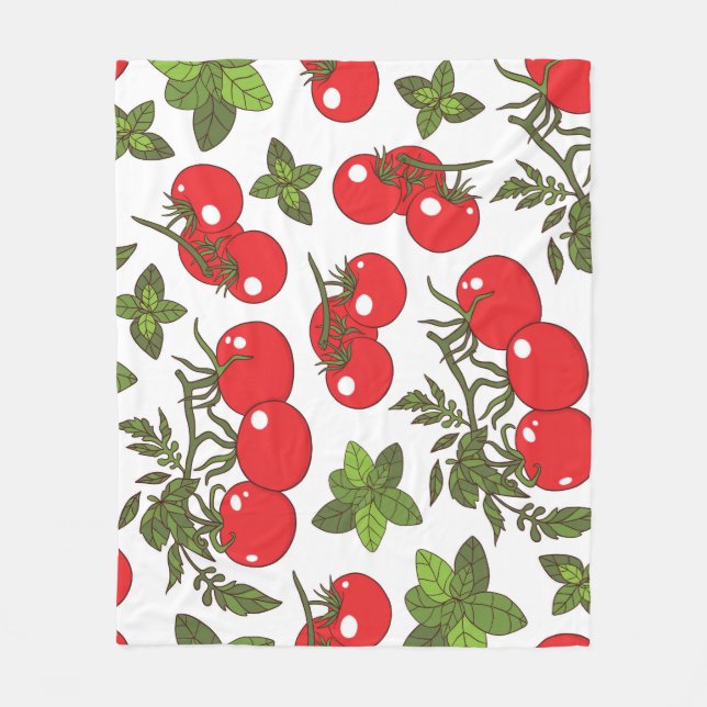 Couverture Polaire Motif de cuisine sans couture Tomato Basil (Devant)