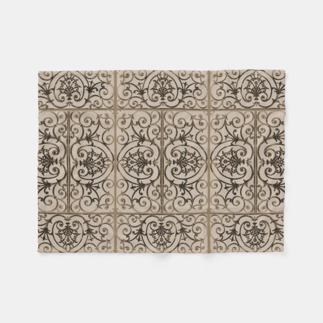 Couverture Polaire Motif de défilement marron Sepia (Devant (Horizontal))