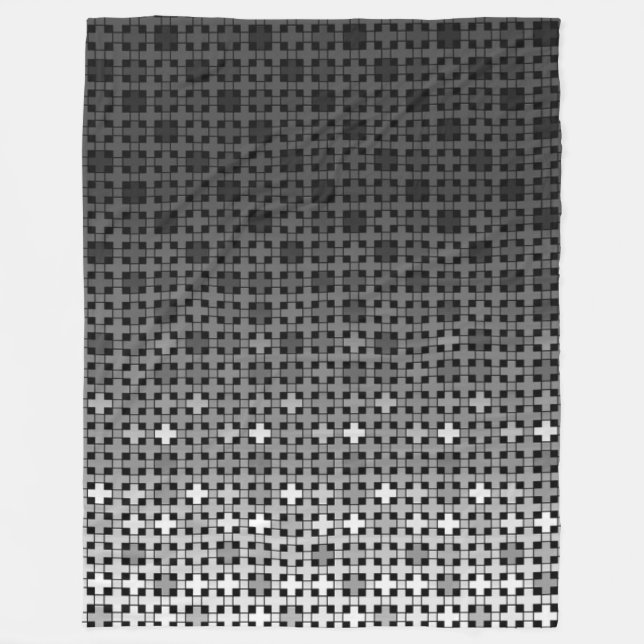 Couverture Polaire Motif de dégradé géométrique noir et blanc (Devant)