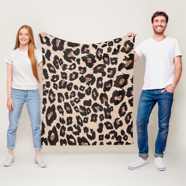Couverture Polaire Motif de design léopard  (En situation)