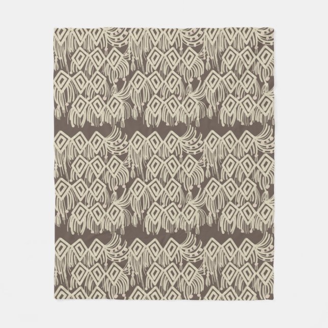 Couverture Polaire Motif de dessin de Tricot de Macrame Bohemian (Devant)