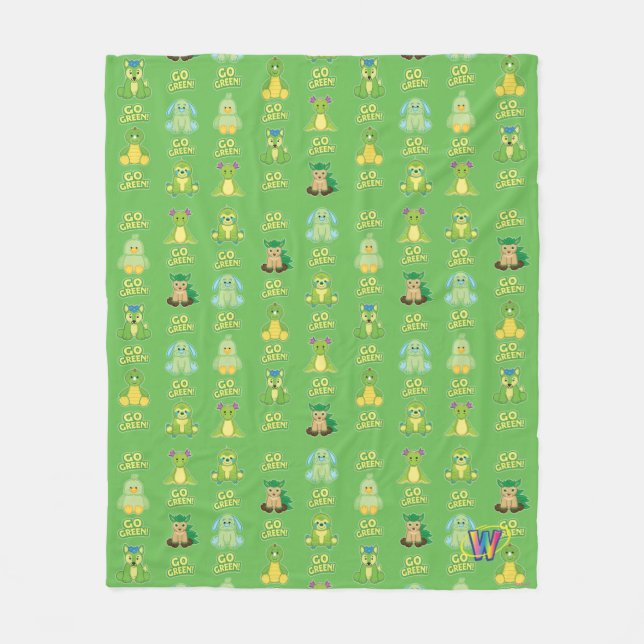 Couverture Polaire Motif de devenez écolo de Webkinz (Devant)