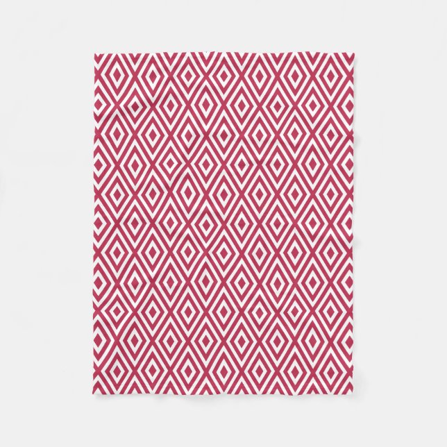 Couverture Polaire Motif de diamant géométrique rouge Crimson moderne (Devant)