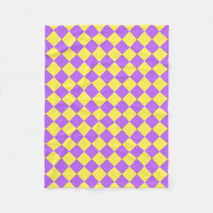 Couverture Polaire Motif de diamant jaune pourpre Checker