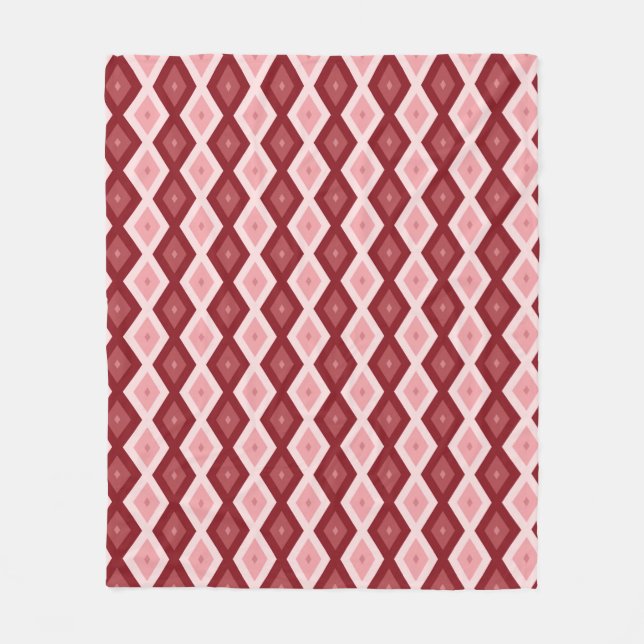 Couverture Polaire Motif de diamants rouges (Devant)