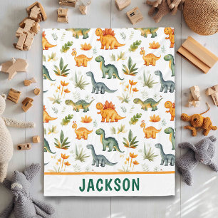 Couverture Polaire Motif de dinosaure personnalisé pour enfants