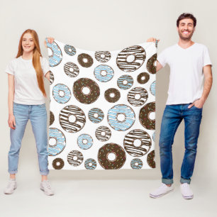 Couverture Polaire Motif De Donuts, Donuts Bleus, Donuts Brown