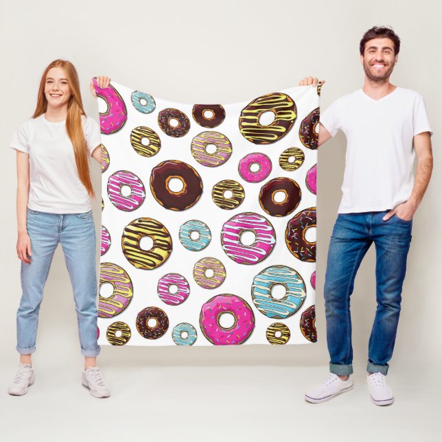 Couverture Polaire Motif De Donuts, Donuts Colorés, Saupoudrages (En situation)