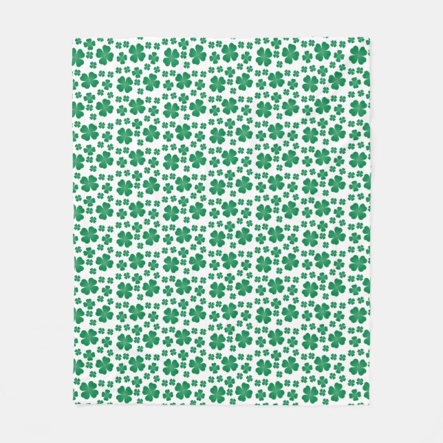Couverture Polaire Motif de fermeture à quatre feuilles vert (Devant)