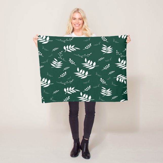 Couverture Polaire motif de feuille (En situation)