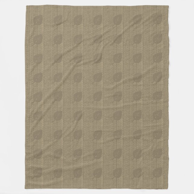 Couverture Polaire Motif de Feuilles Chic Chute Beige Brown couvertur (Devant)