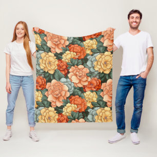 Couverture Polaire Motif de fleurs colorées